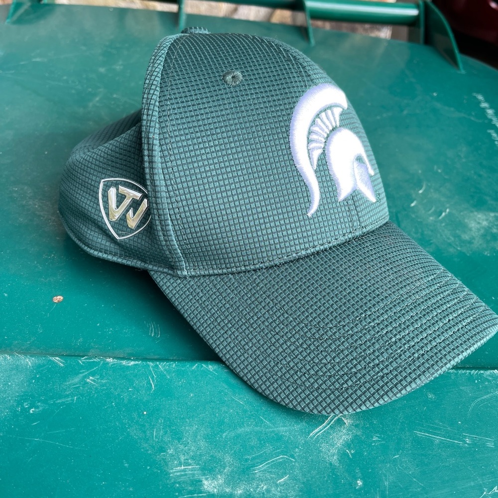 Top of the World Michigan State Spartans MSU Green Stretch Hat/Cap. Memory-Fit
